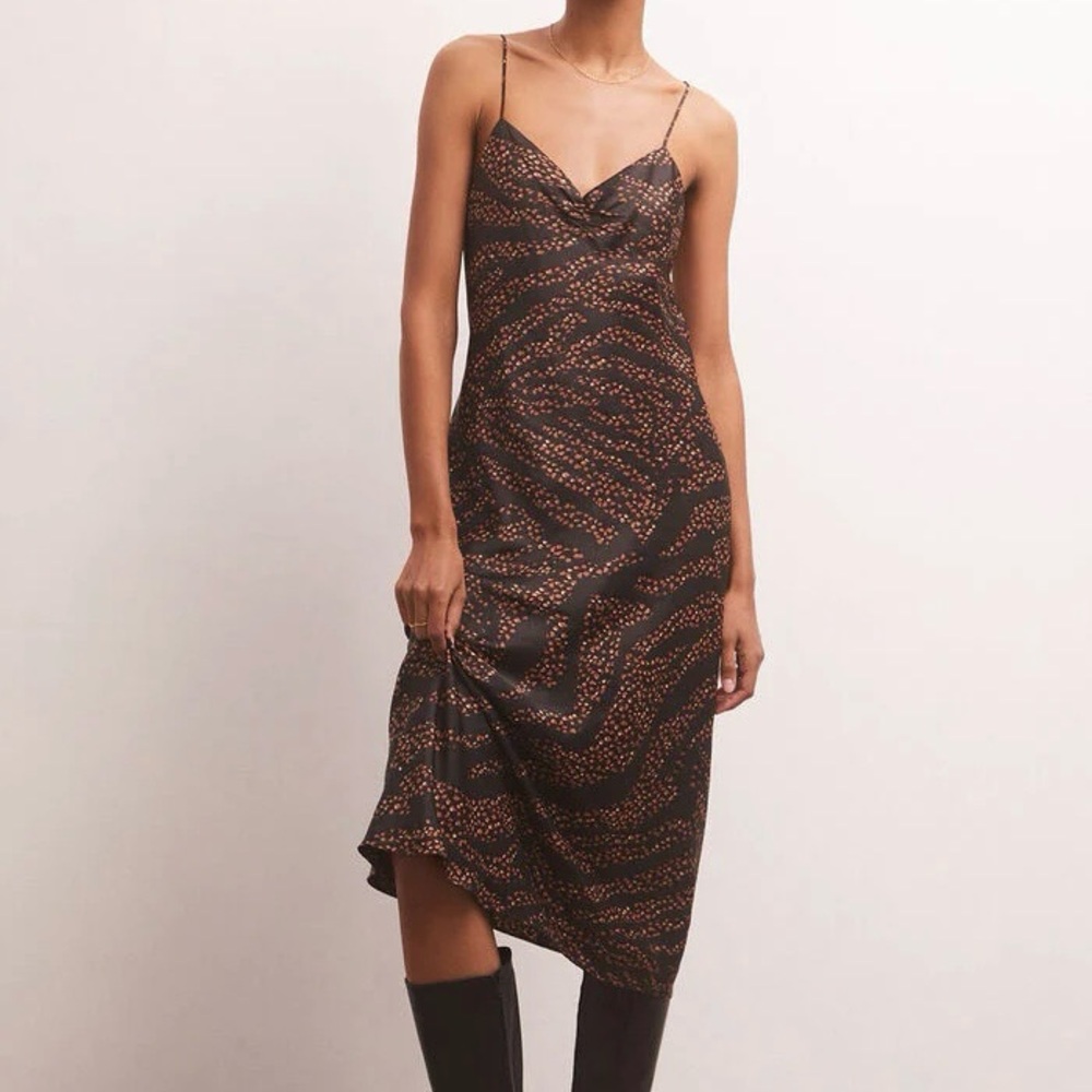 NWT Z Supply Lark Wild Dot Slip Midi Dress, Size XL
